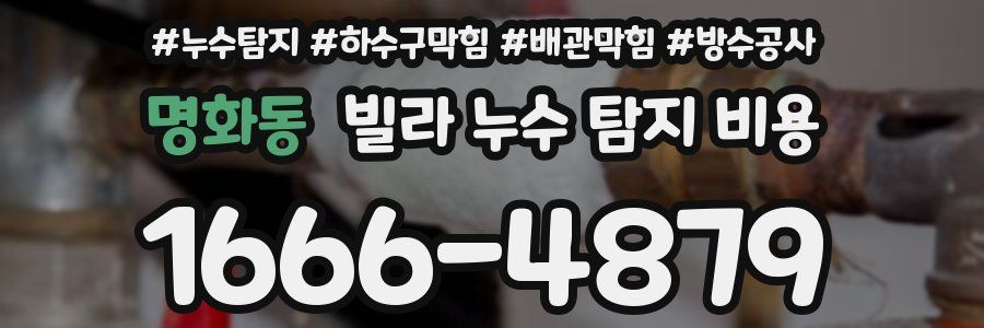 명화동 빌라 누수 탐지 비용