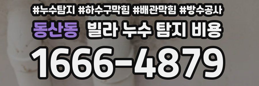 동산동 빌라 누수 탐지 비용
