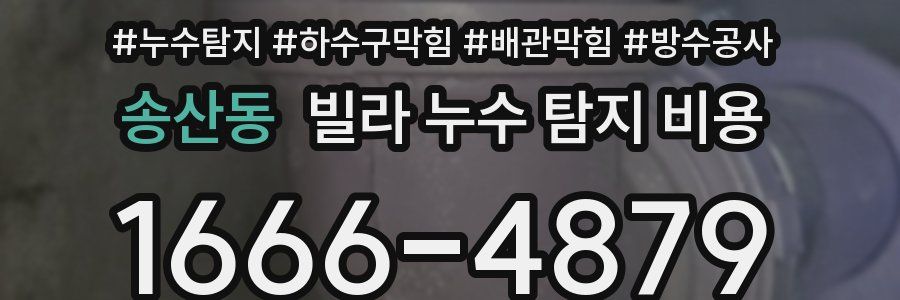 송산동 빌라 누수 탐지 비용