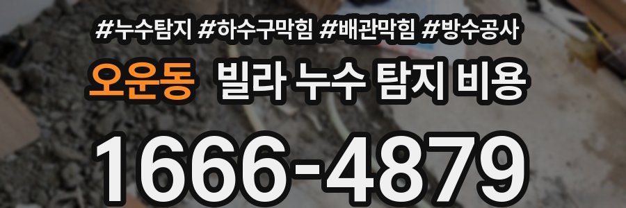 오운동 빌라 누수 탐지 비용