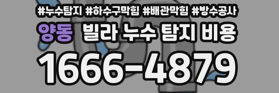 양동 빌라 누수 탐지 비용
