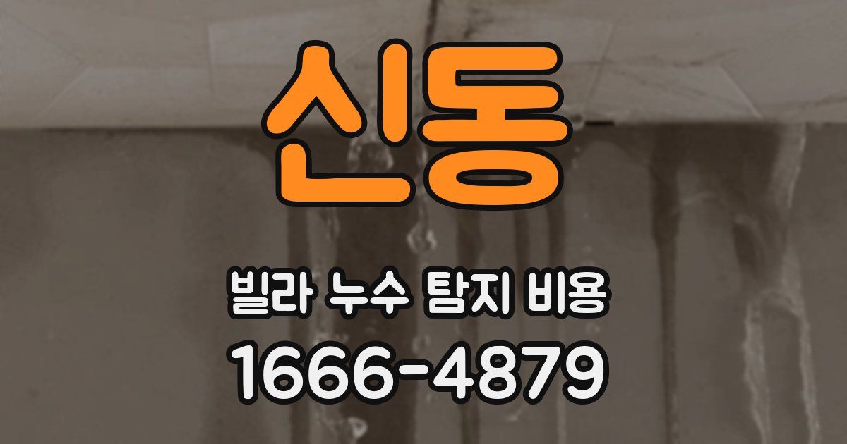 신동 빌라 누수 탐지 비용