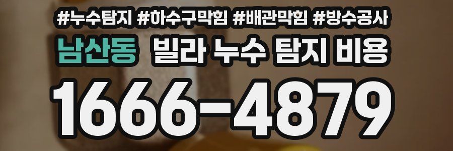 남산동 빌라 누수 탐지 비용