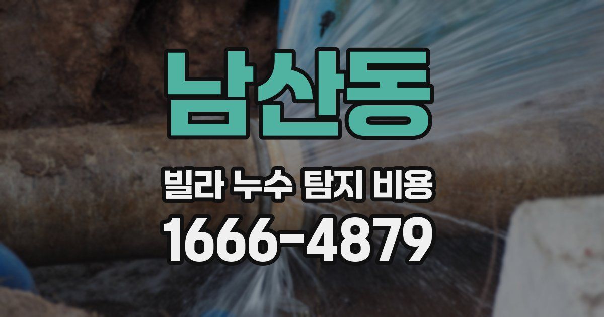 남산동 빌라 누수 탐지 비용