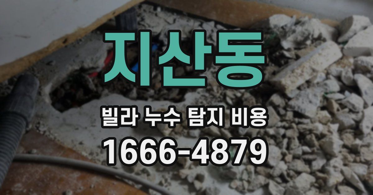 지산동 빌라 누수 탐지 비용
