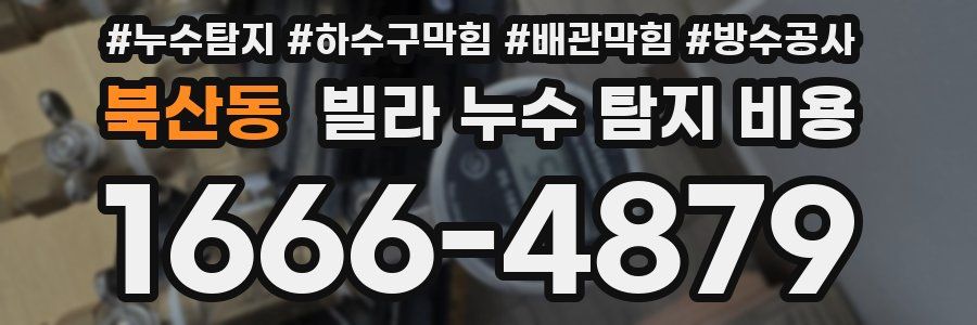 북산동 빌라 누수 탐지 비용