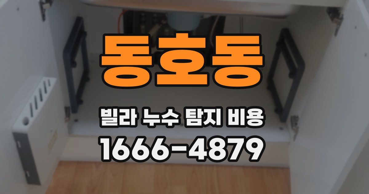 동호동 빌라 누수 탐지 비용