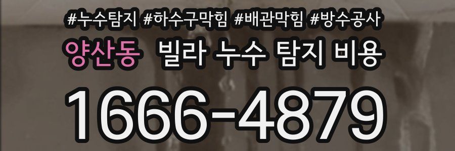 양산동 빌라 누수 탐지 비용