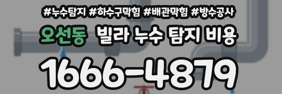 오선동 빌라 누수 탐지 비용