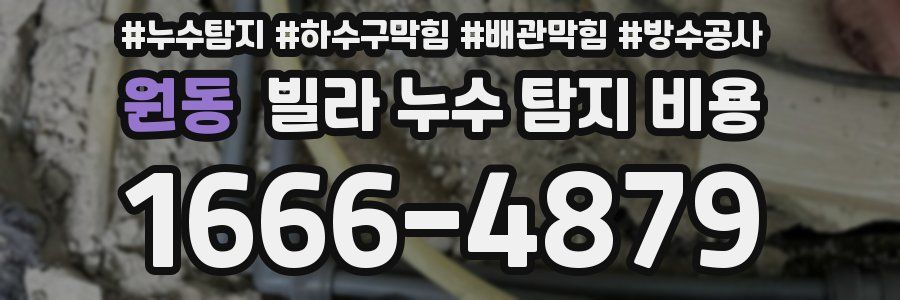 원동 빌라 누수 탐지 비용
