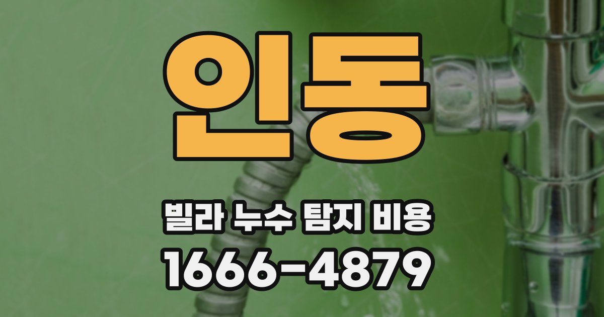 인동 빌라 누수 탐지 비용