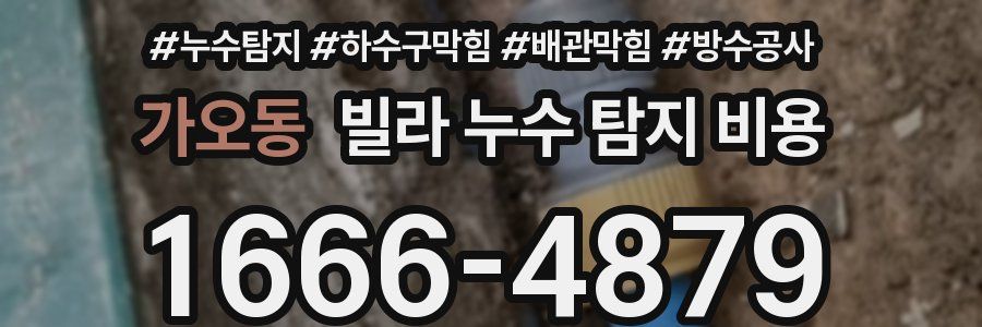 가오동 빌라 누수 탐지 비용