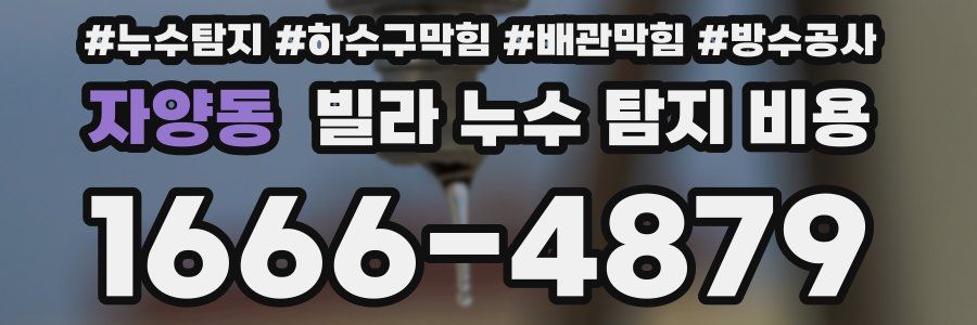 자양동 빌라 누수 탐지 비용