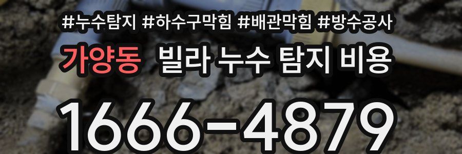 가양동 빌라 누수 탐지 비용