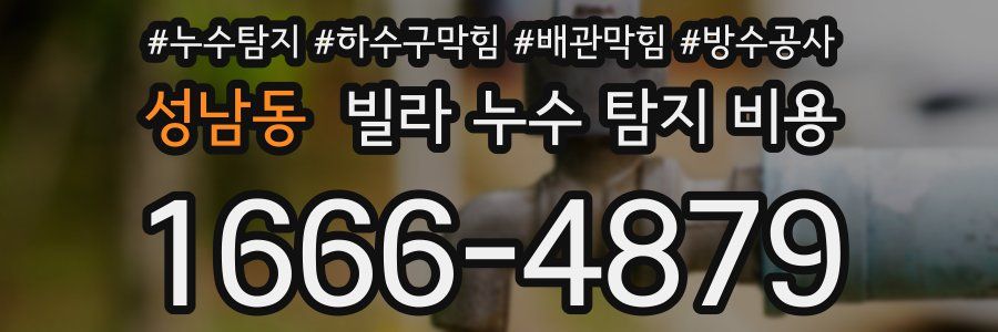 성남동 빌라 누수 탐지 비용