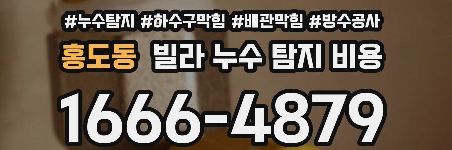 홍도동 빌라 누수 탐지 비용