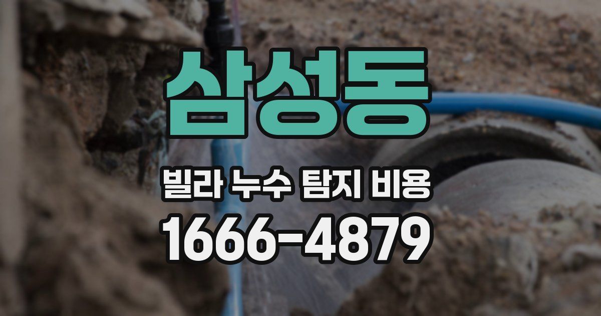 삼성동 빌라 누수 탐지 비용