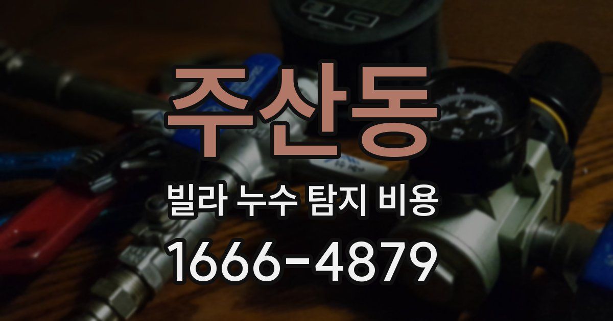 주산동 빌라 누수 탐지 비용