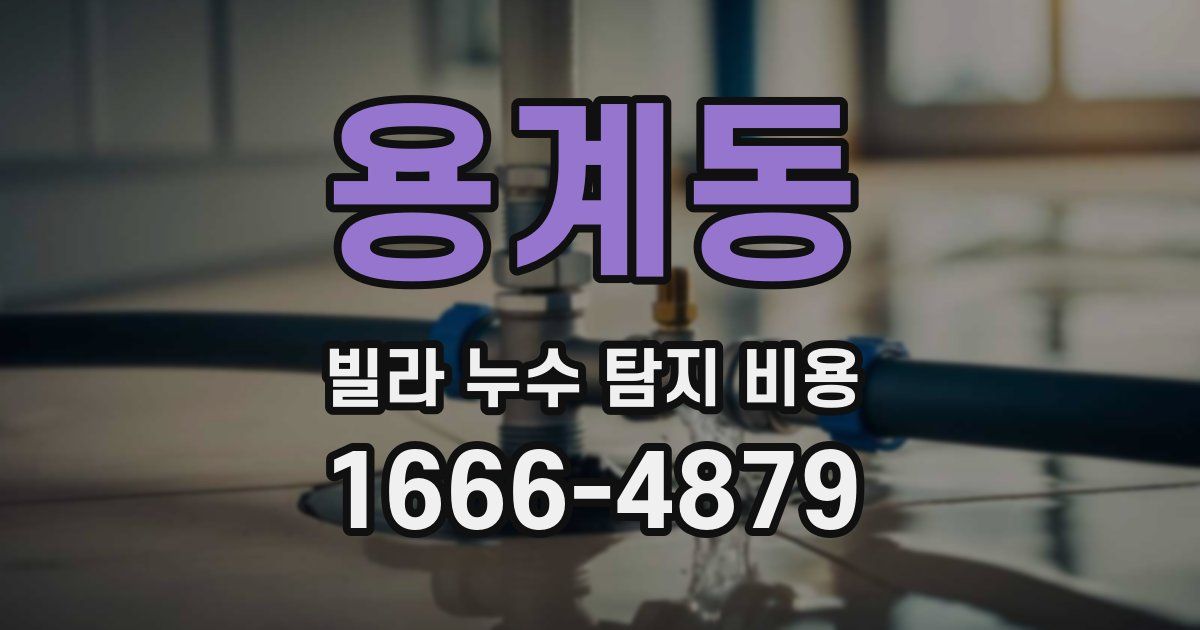 용계동 빌라 누수 탐지 비용