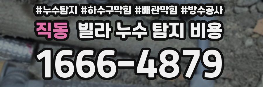직동 빌라 누수 탐지 비용