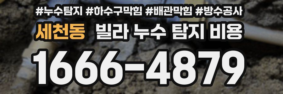 세천동 빌라 누수 탐지 비용