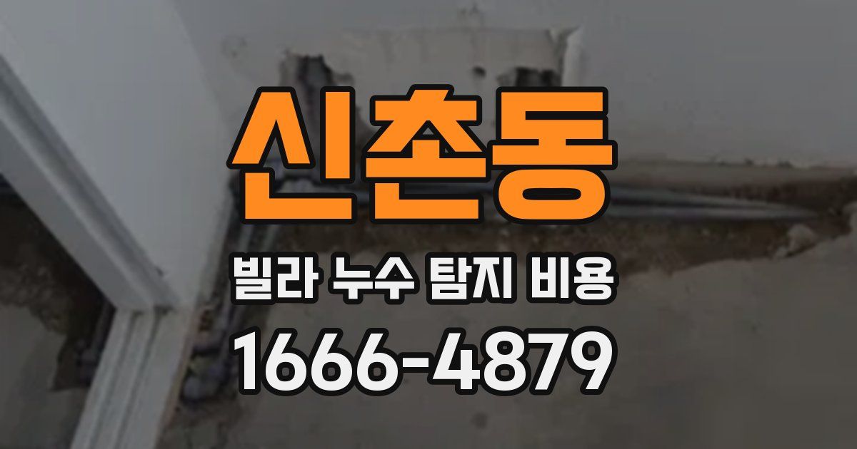 신촌동 빌라 누수 탐지 비용