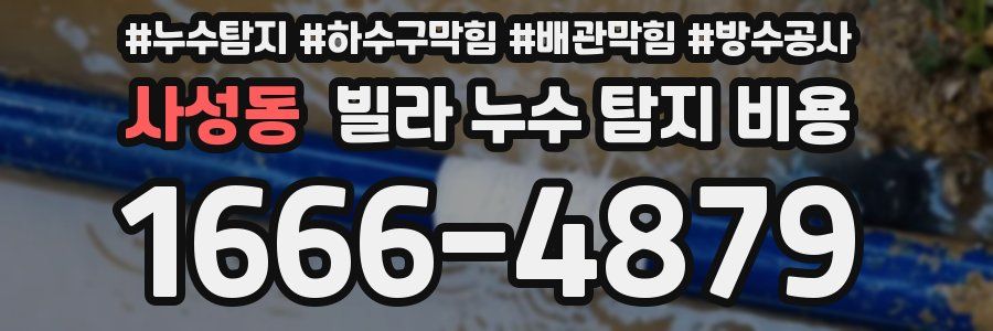 사성동 빌라 누수 탐지 비용