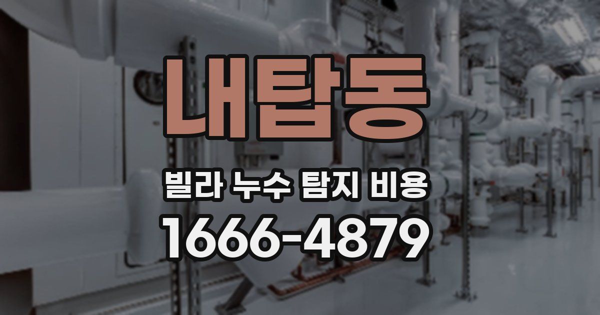 내탑동 빌라 누수 탐지 비용
