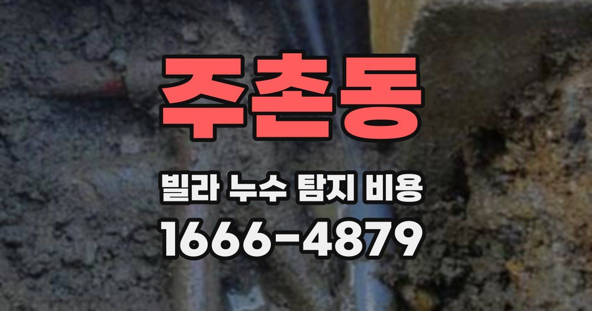주촌동 빌라 누수 탐지 비용