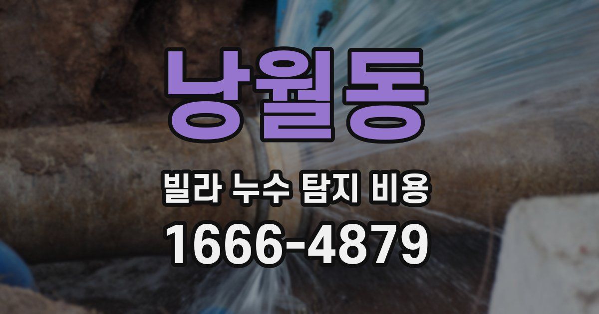 낭월동 빌라 누수 탐지 비용