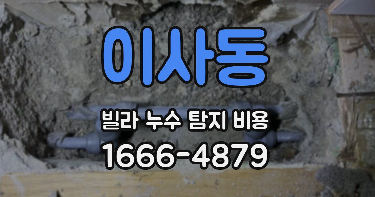 이사동 빌라 누수 탐지 비용