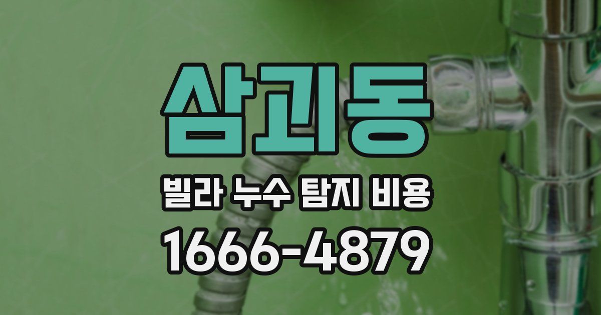 삼괴동 빌라 누수 탐지 비용
