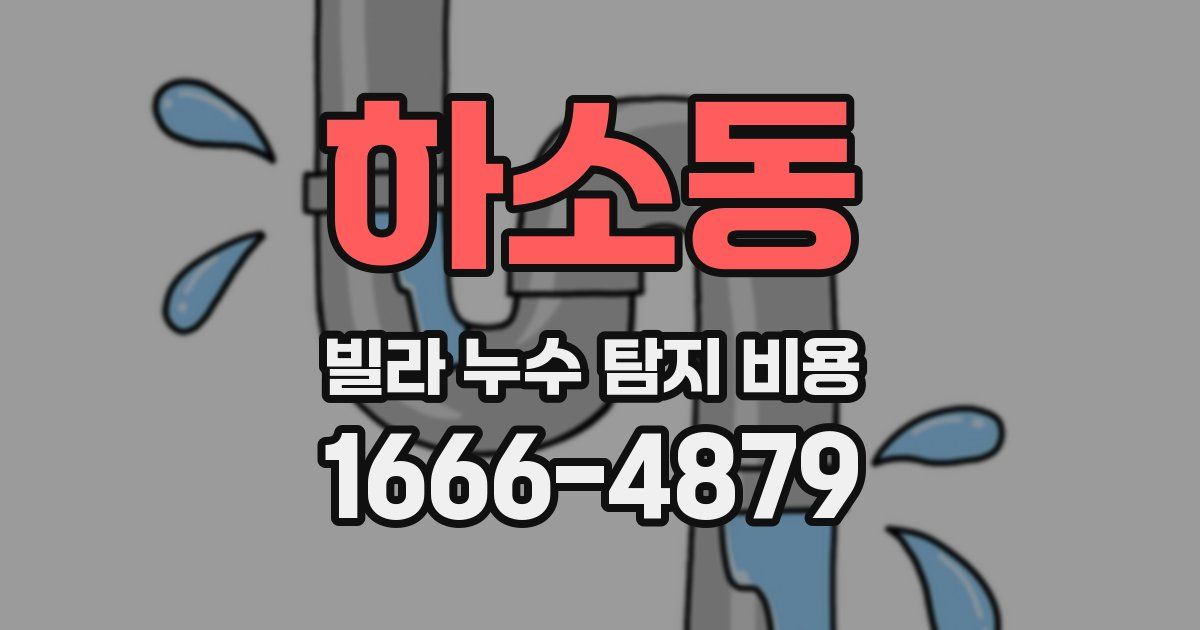 하소동 빌라 누수 탐지 비용