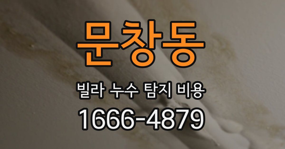 문창동 빌라 누수 탐지 비용
