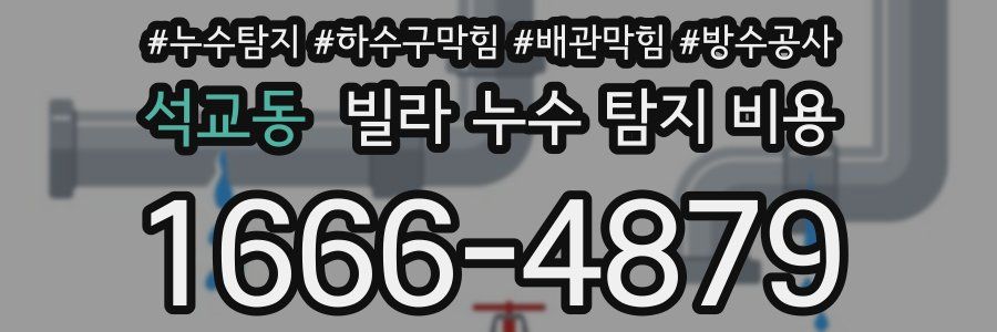 석교동 빌라 누수 탐지 비용