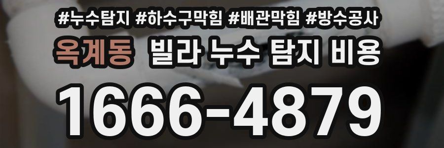 옥계동 빌라 누수 탐지 비용
