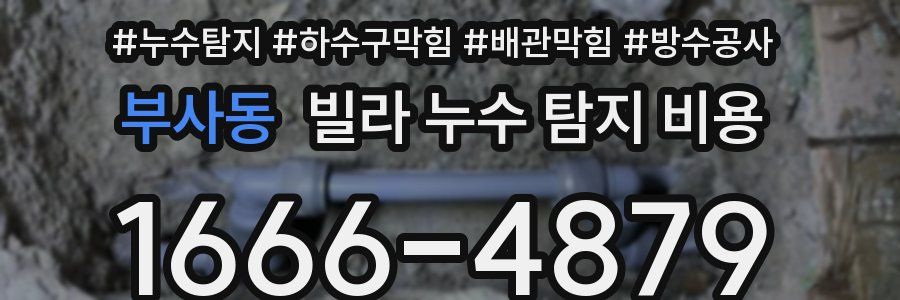 부사동 빌라 누수 탐지 비용