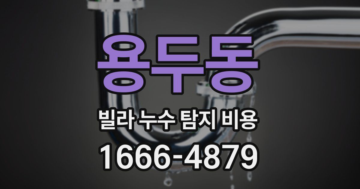 용두동 빌라 누수 탐지 비용