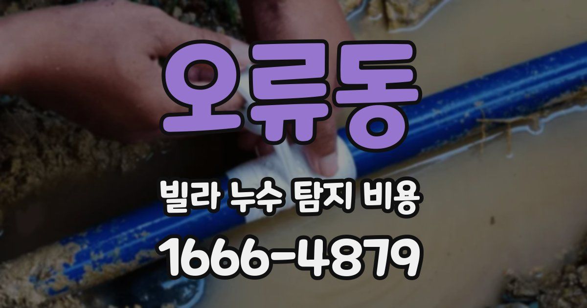오류동 빌라 누수 탐지 비용