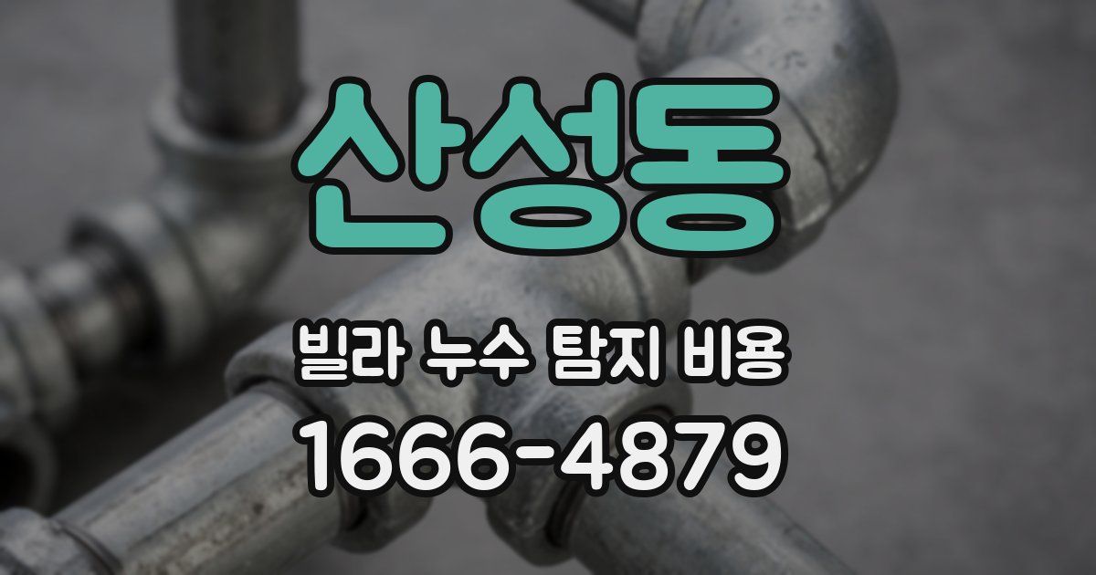 산성동 빌라 누수 탐지 비용