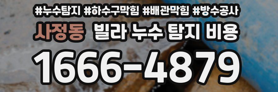 사정동 빌라 누수 탐지 비용