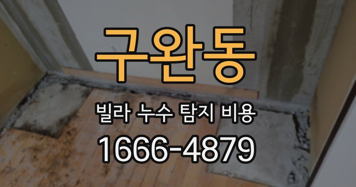 구완동 빌라 누수 탐지 비용