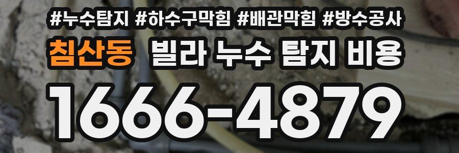 침산동 빌라 누수 탐지 비용