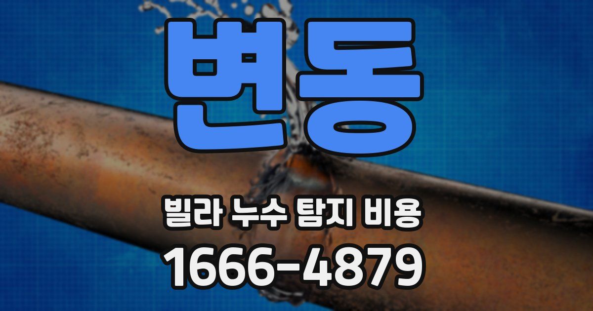변동 빌라 누수 탐지 비용