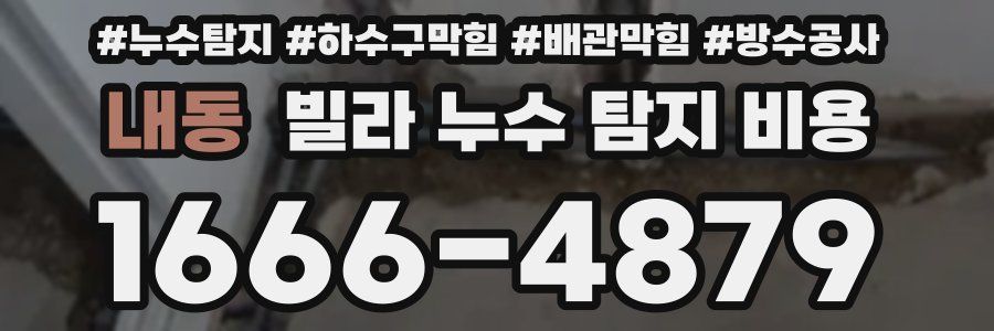내동 빌라 누수 탐지 비용
