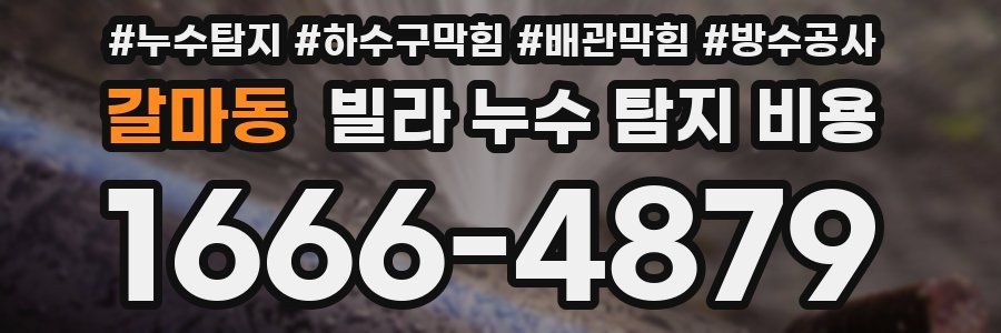 갈마동 빌라 누수 탐지 비용