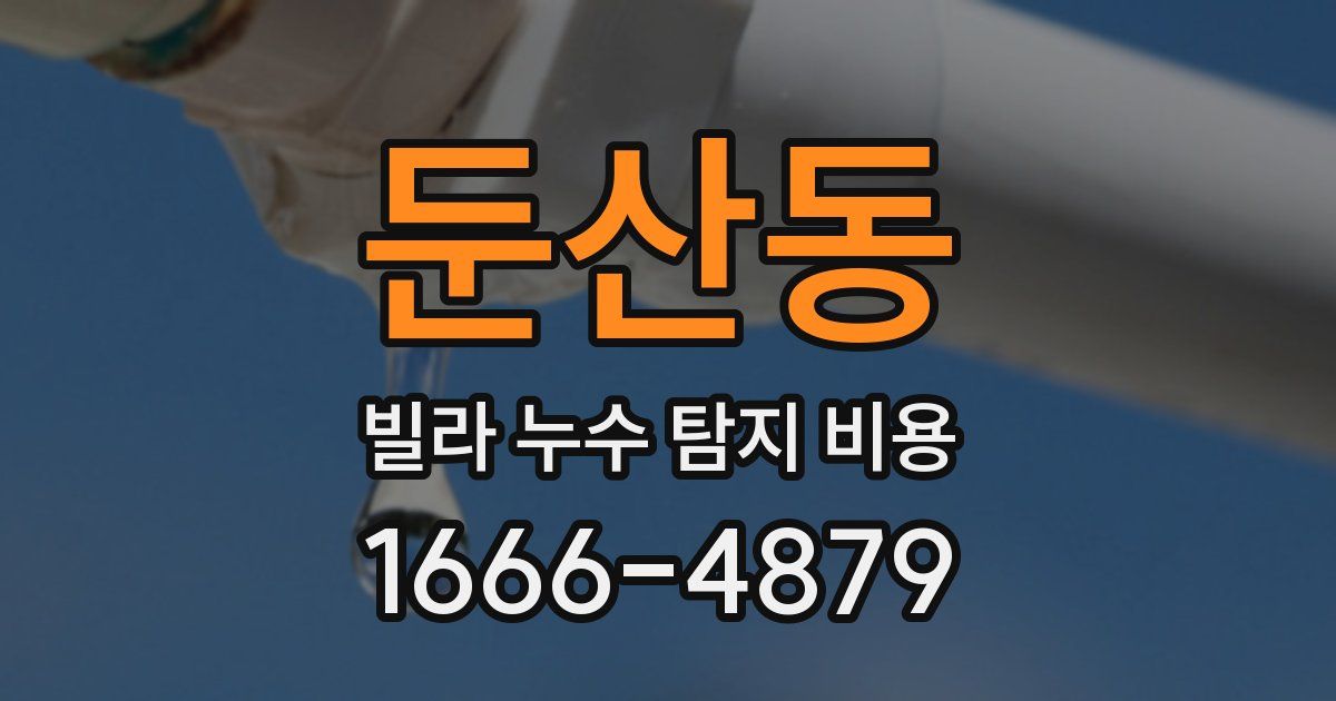 둔산동 빌라 누수 탐지 비용