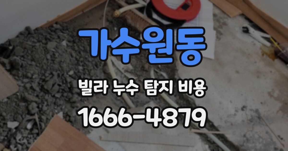 가수원동 빌라 누수 탐지 비용
