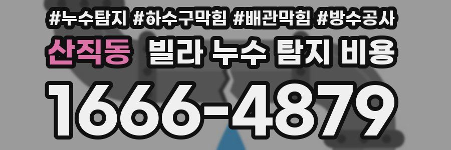 산직동 빌라 누수 탐지 비용