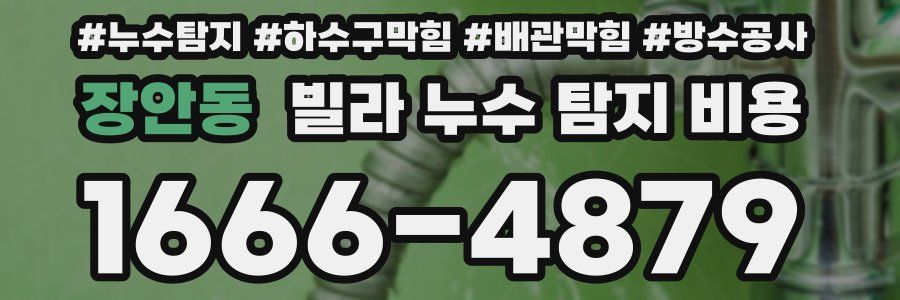 장안동 빌라 누수 탐지 비용